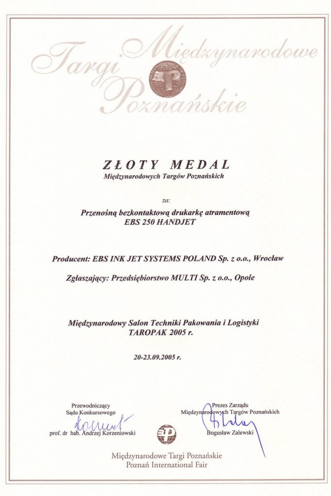 Profil firmy - Profil firmy certyfikaty ebs 0005 EBS 250 Dyplom medalu MTP2470x3500300dpiPL